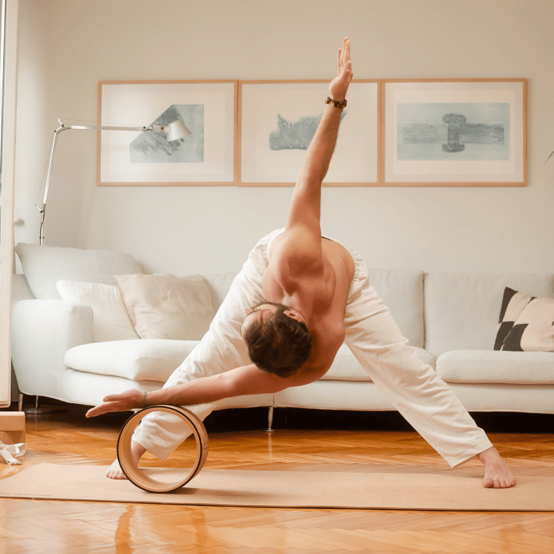 Mantar Kaplı Ahşap Yoga Çemberi 26 cm